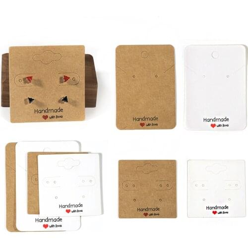 30pcs 5x5cm 5x7cm Earrings Card Ear Studs Necklaces Display Cards Hang Tag Cardboard Paper Card for Jewelry Box Packaging DIY