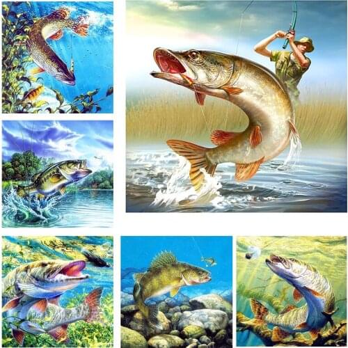 Full 5d Diamond Painting Lovely fish Diy Diamond Embroidery sale paint by diamond Animals Rhinestones Pictures