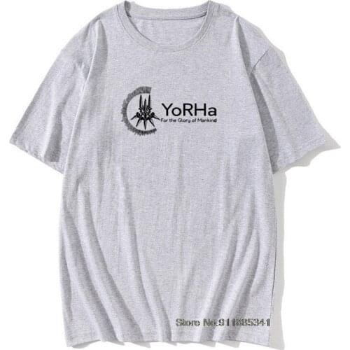 Mens T-Shirts NieR Automata Untitled Novelty 100% Cotton Tees Short Sleeve YoRHa 2B Game T Shirt Tops Tee Humorous Present