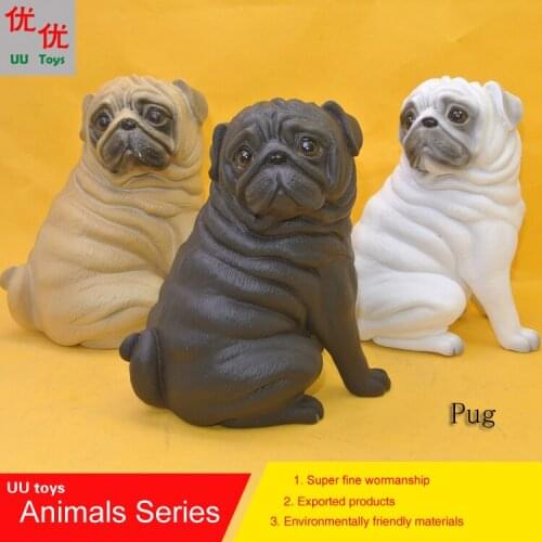 Hot toys: Pug dog simulation model Animals kids toys children educational props