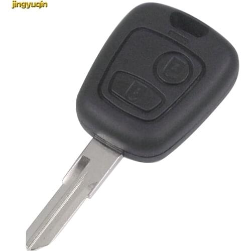 Jingyuqin 2 Buttons Remote Key Fob Key Shell for PEUGEOT 307 Uncut Blade Replacement Key Shell Car-styling