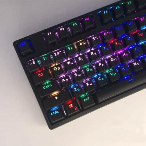 Russian/Korean/Spanish/French Keycap Pervious to Light Keycap For Mechanical Keyboard MX Switch 104 ABS Keycaps OEM Altitude