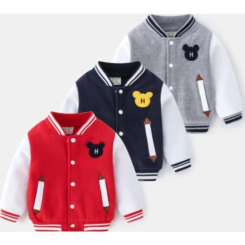 Toddler Boys Jackets Autumn Casual Color Matching Cotton Jacket For Boy Kids Clothing 2-6 Years Baby Children New Arrival Coats