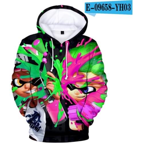 Hot sale Anime Splatoon 3D Hoodies Fashion Harajuku Sweatshirt Game Splatoon Clothes Boys Girls Kids Fashion Jacket Pullovers