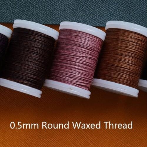 Best Handmade Waxed Thread Round Polyester Cord Wax Use for Leather Bag Shoes Decoration 0.5mm Diameter Necklace and Sewing