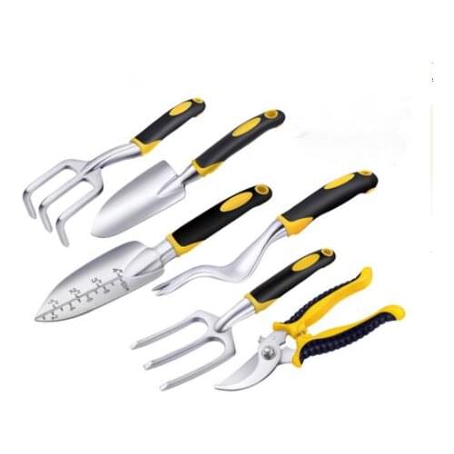 Mini 6pcs/set metal garden spade rake complete weeding tool bonsai flower pot set of tools metal head Spade garden tools