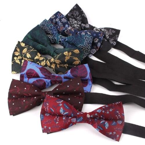 Men Bow Tie Classic Shirts Bowtie For Men Business Wedding Adult Floral Bow Ties Butterfly Suits Cravats Jacquard Bowties