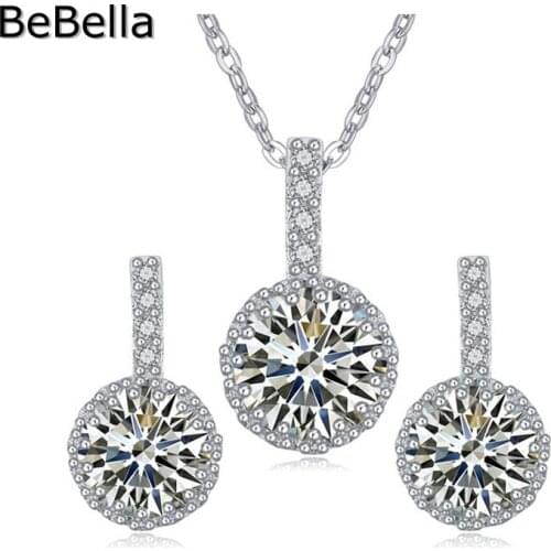 New New Design Classic Zirconia Pendant Necklace Earrings Set Made With High Quality Zirconia For Wedding Jewelry