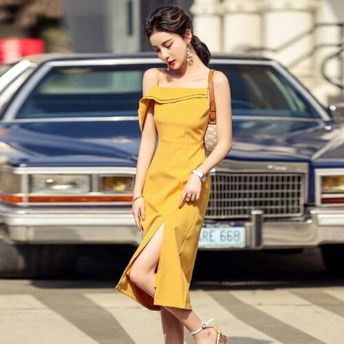 Neon satin One shoulder up women long midi dress Slim backless elegant party sexy club clothes 2021 summer dinner outfit