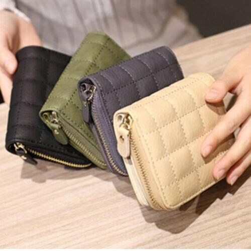 New Fashion Womens Solid 3 Colors Leather Zipper Wallet Clutch Card Holders Purse Lady Handbag
