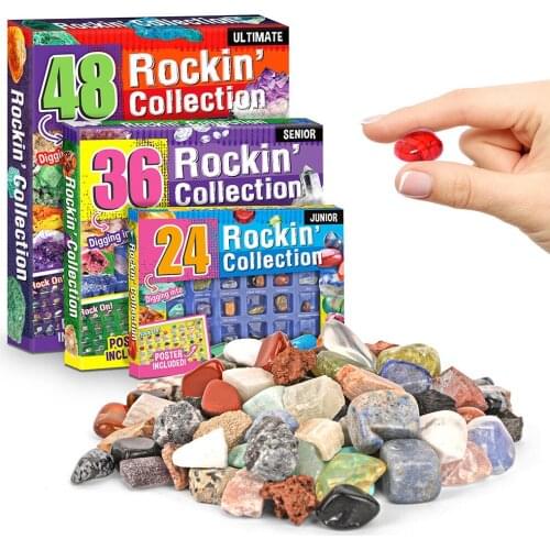 Children Learning Toys Natural Ore Specimens Gems Minerals Amethyst Agate Stone Ornaments Teaching Lessons Fossil Toy Set