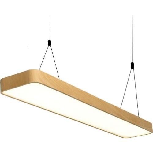Imitation wood grain office hanging lamp, aluminum office study chandelier, commercial lighting,L60cm