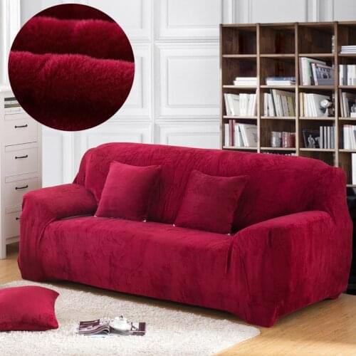 Plush thick sofa cover elastic for living room couch cover velvet dust-proof for pets slipcovers all-inclusive sectional sofa