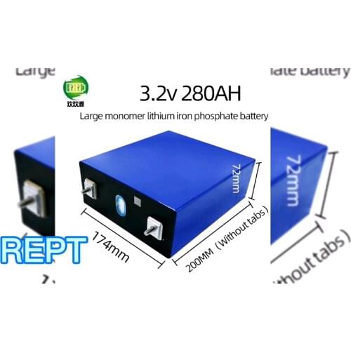 REPT Prismatic rechargeable Lithium LiFePO4 Battery Cell 3.2V 280Ah Deep cycle for solar system energy storage power battery