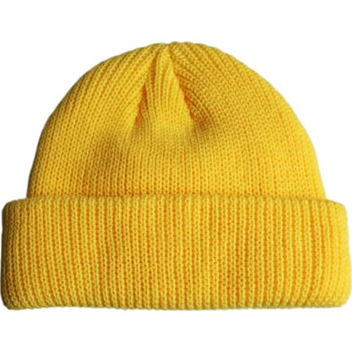 Solid Colors Short Beanies Hat for Men Women Winter Knit Cap Skullies Yellow Orange Beige Grey Navy Black
