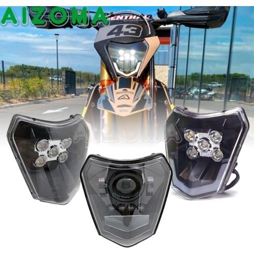 Enduro E8 Dual Sport LED Headlamp Motocross Hi/Lo Beam Headlight For 125-500 TE TC FE FC TX EXC EXC-F XC-W SX-F 690 Six Days TPI