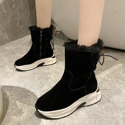 2019 Women Snow boots Waterproof Non-slip Parent-Child Winter Boots Thick Fur Platform Waterproof and Warm Shoe Chaussure U11-44