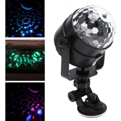 3W Colorful USB 5V LED Crystal Magic Rotating Ball Stage Light with Sound Control for Car / KTV / Party / Disco