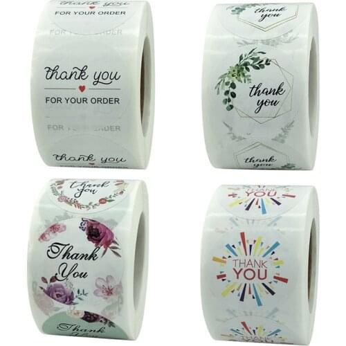 500Pcs Thank You Sealing Label Handmade Baking Food Packaging Sticker Stationery Stickers 1.5 Inch Round Adhesive Labels