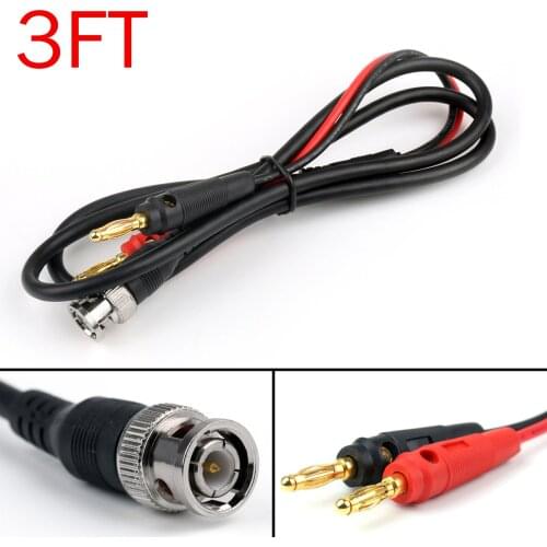 Artudatech 3ft BNC Male Plug To 4mm Banana Plug Lead Probe Q9 Testing Mult Cable Cord