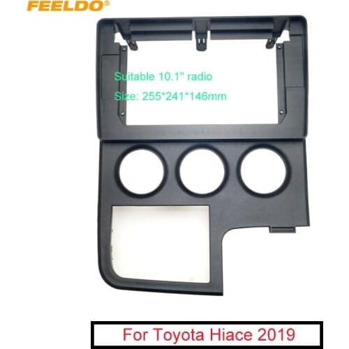 FEELDO Car 2Din Radio Stereo 10.1" Big Screen Fascia Frame for Toyota Hiace CD/DVD Player Face Dash Mount Trim Kit