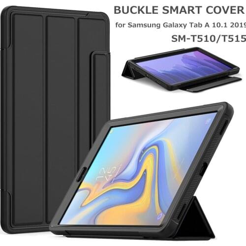 Case for Samsung Galaxy Tab A 10.1 2019 SM-T510 T515 Tablet Cover Buckle Folding Stand Cover for Samsung Galaxy Tab A 10.1 2019
