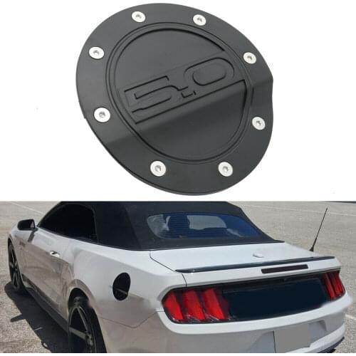For Ford Mustang GT 5.0 Car Fuel Filler Door Gas Cap Petro Cover Trim Automobile Aluminum Styling Mouldings Accessories Series