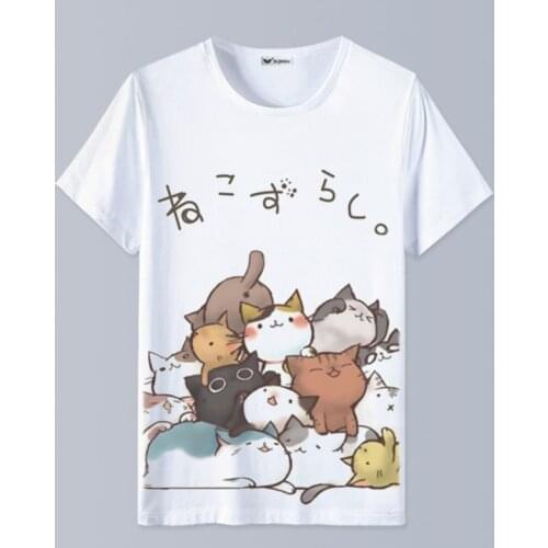 Anime Neko Atsume T-Shirt Harajuku Clothing Unisex Adults Child Casual kawaii T Shirt Short Sleeve Tops tshirt