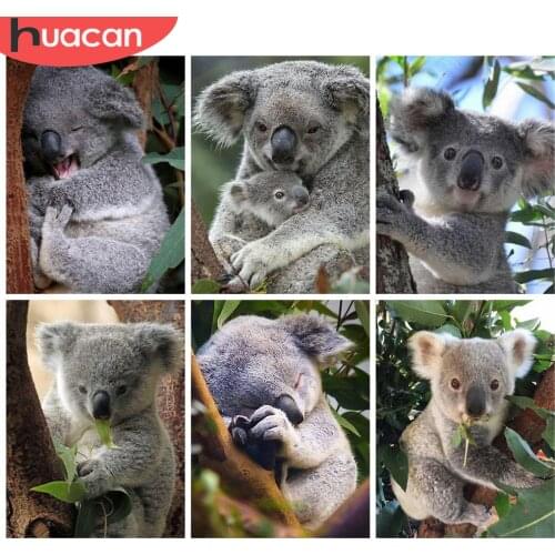 HUACAN Full Square Diamond Painting Koala Diamond Embroidery Mosaic Sale Animal Home Decoration Craft Kit