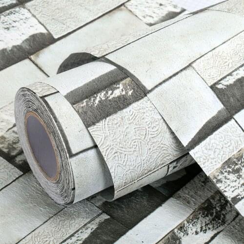 Stone Bricks 3D Wallpapers Vintage Retro Vinyl Wall Stickers Home Decor Living Room Bedroom Contact Paper Mural Self Adhesive