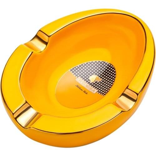 COHIBA Ceramic Cigar Ashtray Portable Creative Smoke Home 3 Slots Ashtray Cigar Accessories Table Cigarette Ashtrays