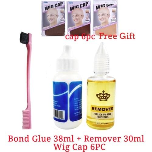 Hair glue for lace wig cap waterproof hair bolding glue 38ml lace wig glue remover with ultra hold tape glue for lace wigs caps