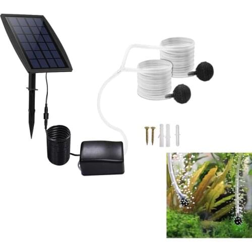 Solar Air Pump Kit Outdoor Fish Pond Inserting Ground Water Air Pump Oxygenator Solar Aerator With Oxygen Hoses Garden Tools