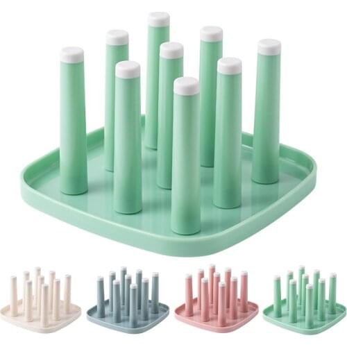 Cup Drying Rack Detachable Plastic Mug Rack Non-Slip Glass Cup Holder Upside-Down Container Hanger Practical Kitchen Accessories