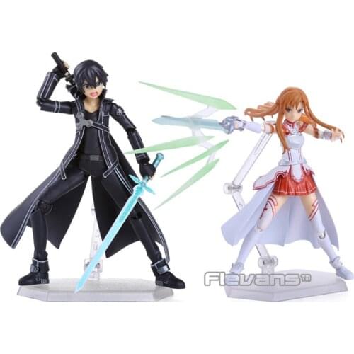 Sword Art Online SAO Kirito Kazuto Figma 174 Asuna Figma 178 PVC Action Figures Toys