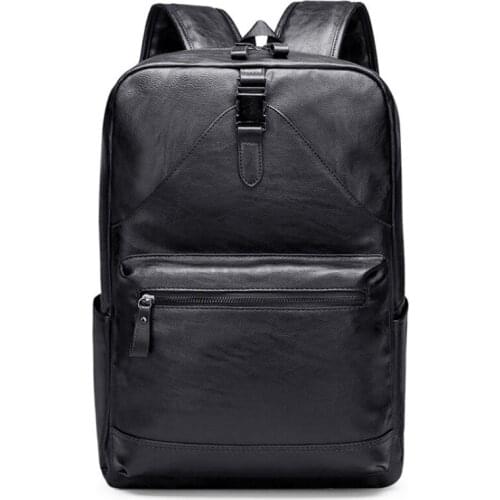 OURCIAO Fashion Large Capacity School Backpacks High Quality PU Leather Famous Brand Casual Men Laptop Backpacks D255