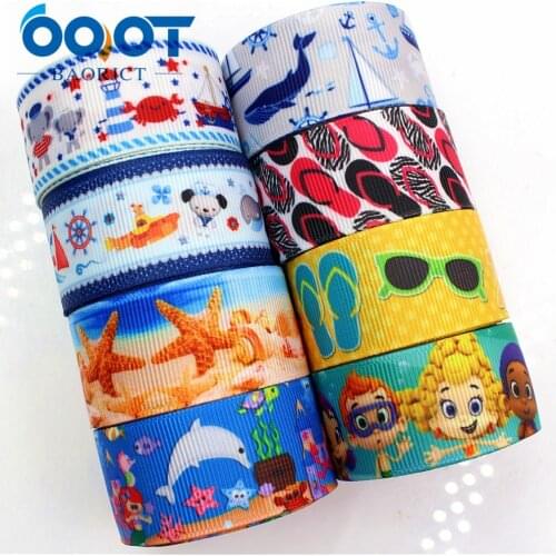 OOOT BAORJCT 176091 25mm 10yard Cartoon Ribbons Thermal transfer Printed grosgrain Wedding Accessories DIY handmade material