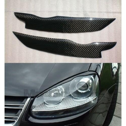 Carbon Fiber Headlight Eyelids Eyebrows for 2006-2008 VW Golf MK5 Rabbit EOS Jetta