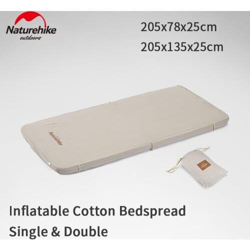 Naturehike Outdoor 1-2 Person Air Cushion Bedspread Cotton Breathable Mattress Cover Ultralight Bedroom Rest Sleeping Mat Travel