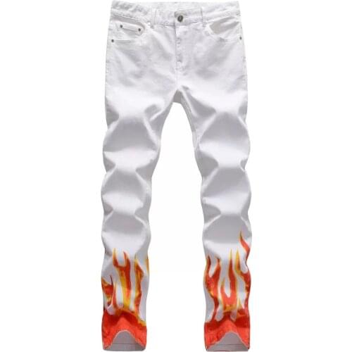 New Fashion Young Mens Jeans White Color Autumn Casual Denim Pants Soft Skinny Jean Men Vaqueros Hombre