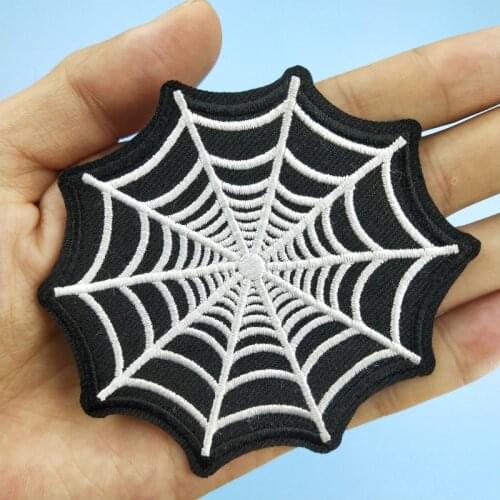 Spider Web (Size:8.7x8.1cm) Children Funny Sticker Embroiderey Iron on Cobweb Patch for Jacket Bag Backpack Clothing Accessories