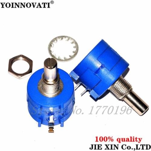 50pcs 3590S-2-103L Variable Resistor Potentiometer 10k ohm Rotary Wirewound Precision Potentiometer 10 Turn