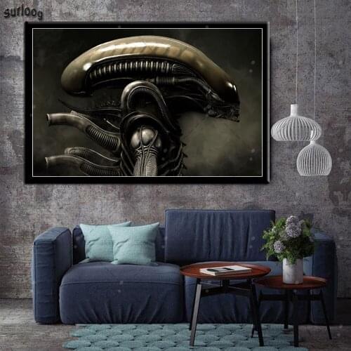 Posters and Prints Hr Giger Li II Alien Horror Artwork Wall Art Pictures Poster Canvas Painting for Home Decoration