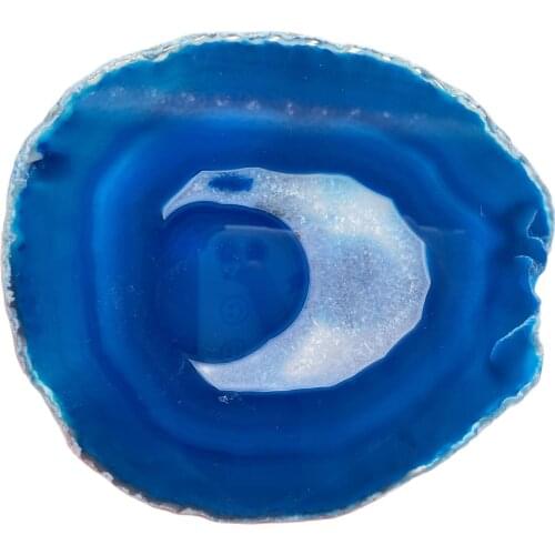 10-15 CM Gems Crafts Pad Natural Blue Agate Slice Coaster Mug Glass Beverage Holder Quartz Onyx Stone Mat Art Home Decor Tool
