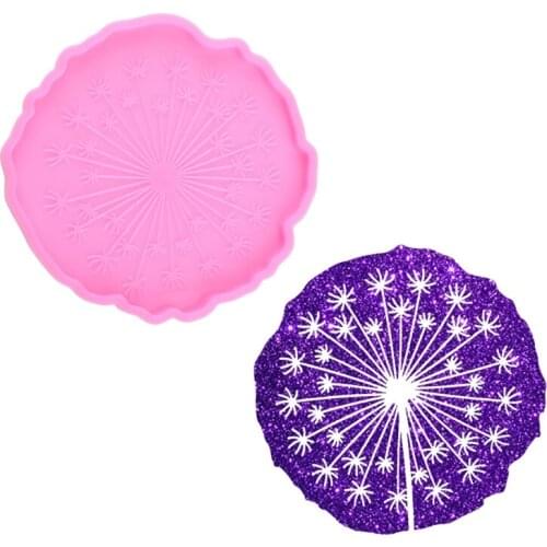 Dandelion Coaster Tray Casting Silicone Mould Cup Mat Epoxy Resin Mold DIY Crafts Decorations Making Tools