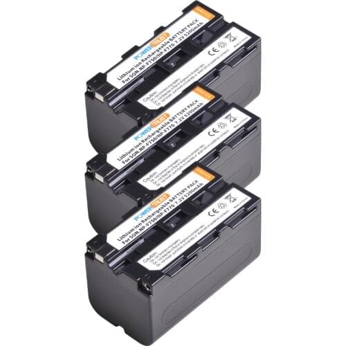 PowerTrust 3Pc NP-F750 NP-F770 NP F750 NP F770 Battery akku for Sony NP F970 F960 ccd-tr917 ccd-tr940 ccd-trv101 ccd-trv215