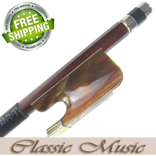 SILVER PERNAMBUCO Viola Bow with Red Horn Frog (4/4), Good Mongolian Horse Hair