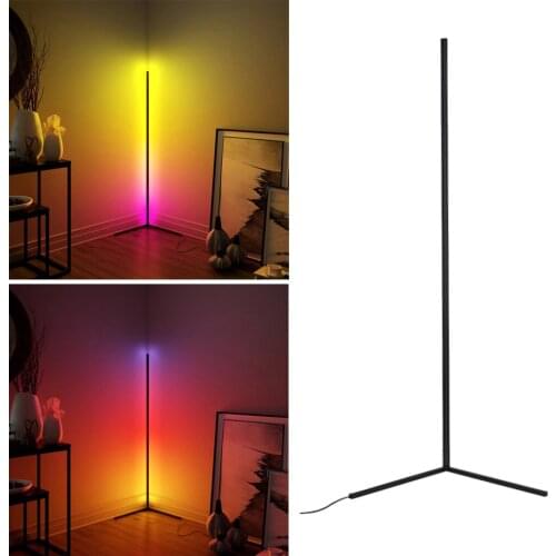 LED Corner RGB Floor Lamp Dimming Remote Control Standing Lamp Modern Decoration for Home Office Bar Cafe Pub