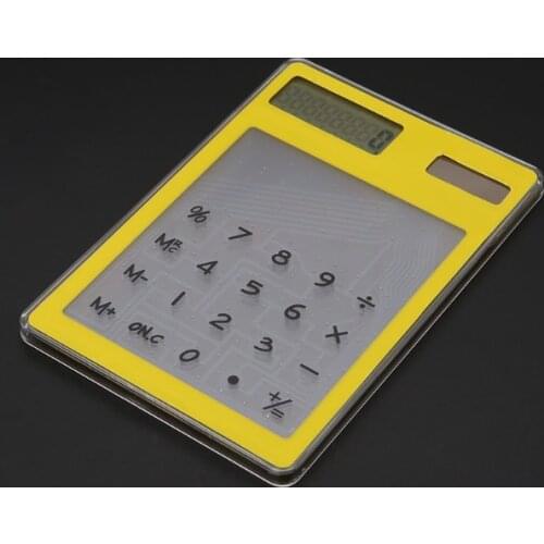F19E Slim LCD 8-Digit Display Clear Touch Screen Solar Calculator For School Office