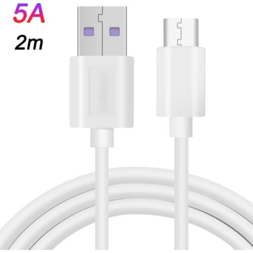 5A 2m Micro USB Mobile Phone Android Cable USB Type C Fast Charging Cable For Huawei Xiaomi Type-C Charge Cable Data Cord QBMY